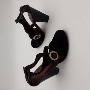 Anthropologie No 704 B pumps patent leather shoes 38  Y2K office event Bootie